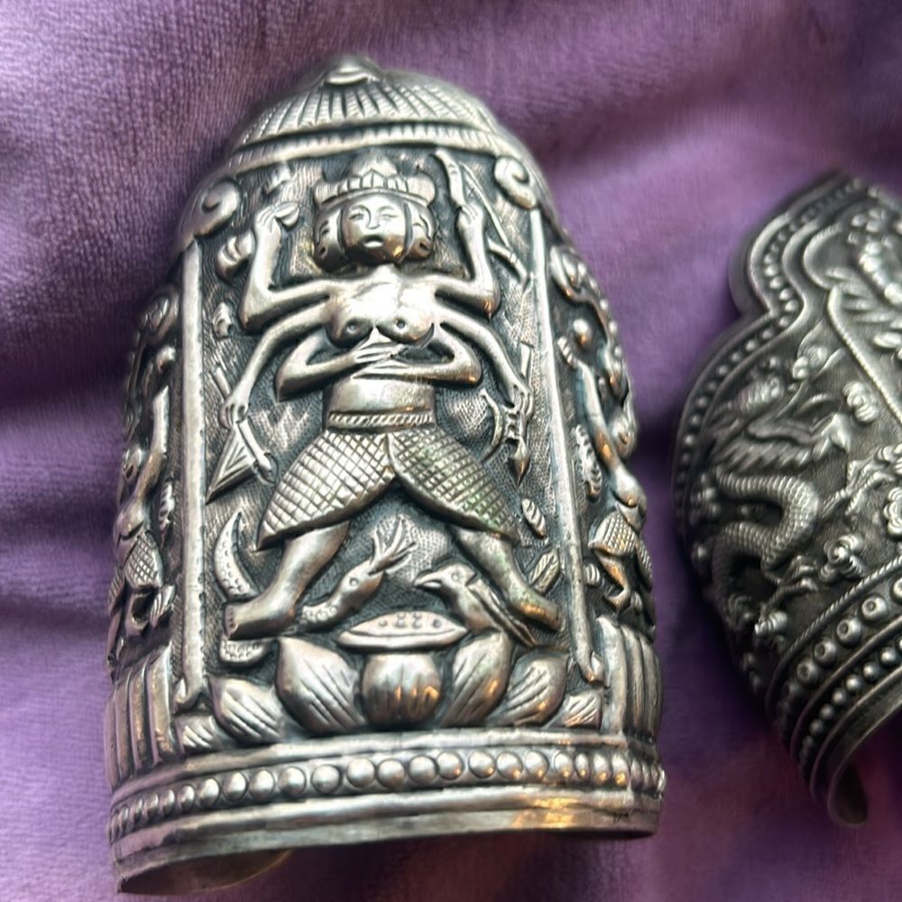Authentic Siam Sterling Silver Bohemian Cuff Bracelets